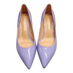 Wayderns Pump Heels Womens US Size 9 Purple Patent Leather Pointed Toe Slip On